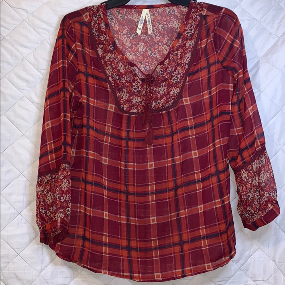 Red transparent Blouse